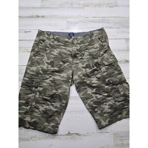 George Mens Camo Cargo Shorts Size 38 Green Woodland Camouflage Relaxed Fit